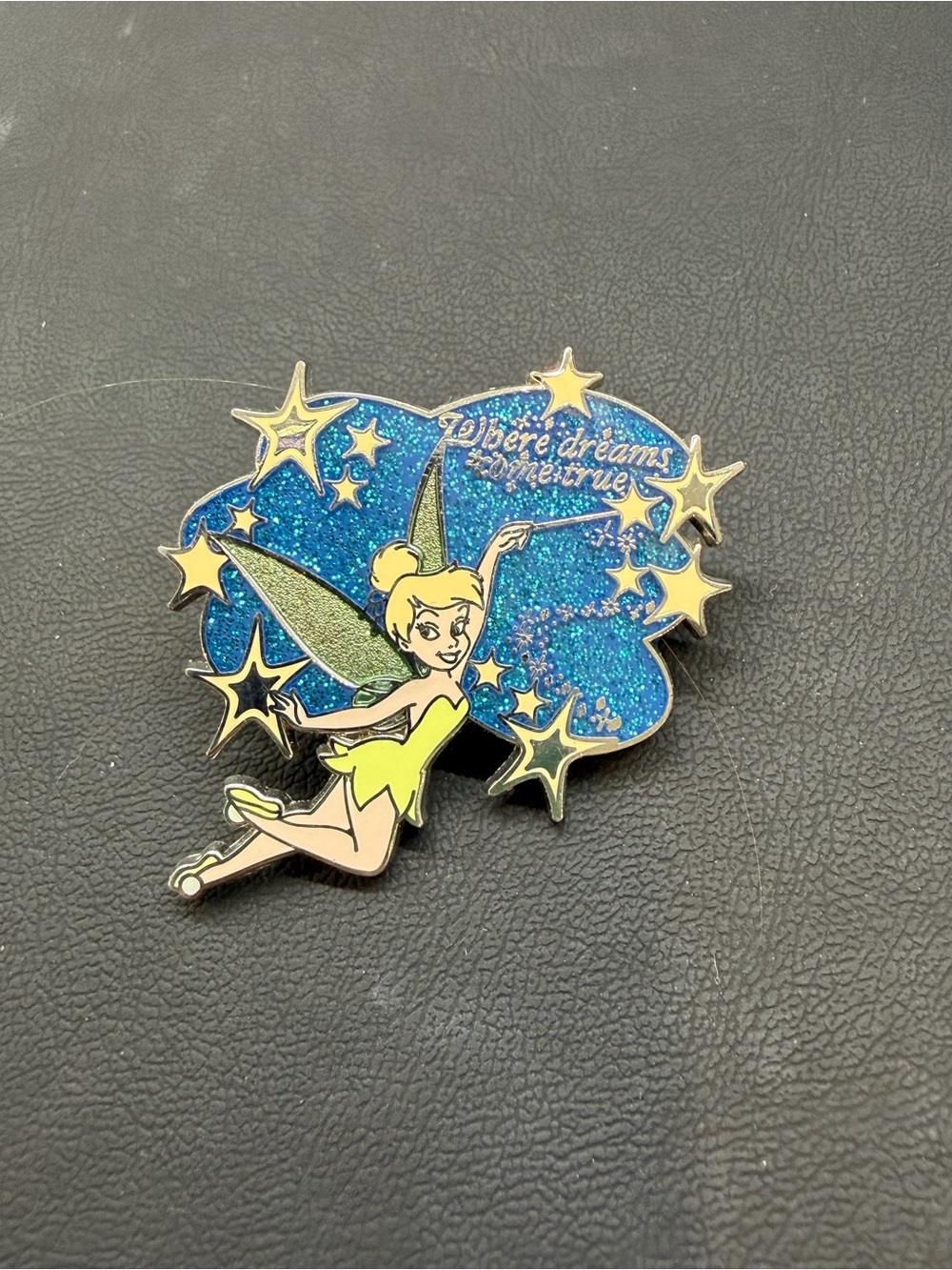 Disney Tinker Bell Glitter Enamel Pin - Blue and Yellow